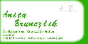 anita brunczlik business card